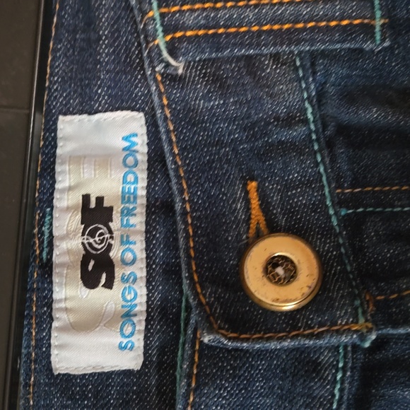 Songs of Freedom Skeleton Men's Jeans 38 x 30 Embroidered - Picture 4 of 5